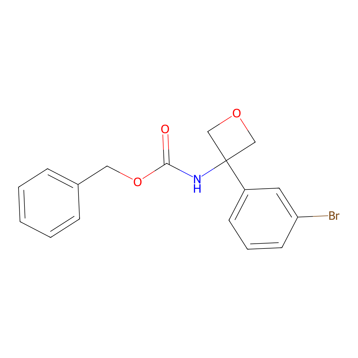 benzyl N-[3-(3-bromophenyl)oxetan-3-yl]carbamate molecular structure, CAS 2680893-09-6