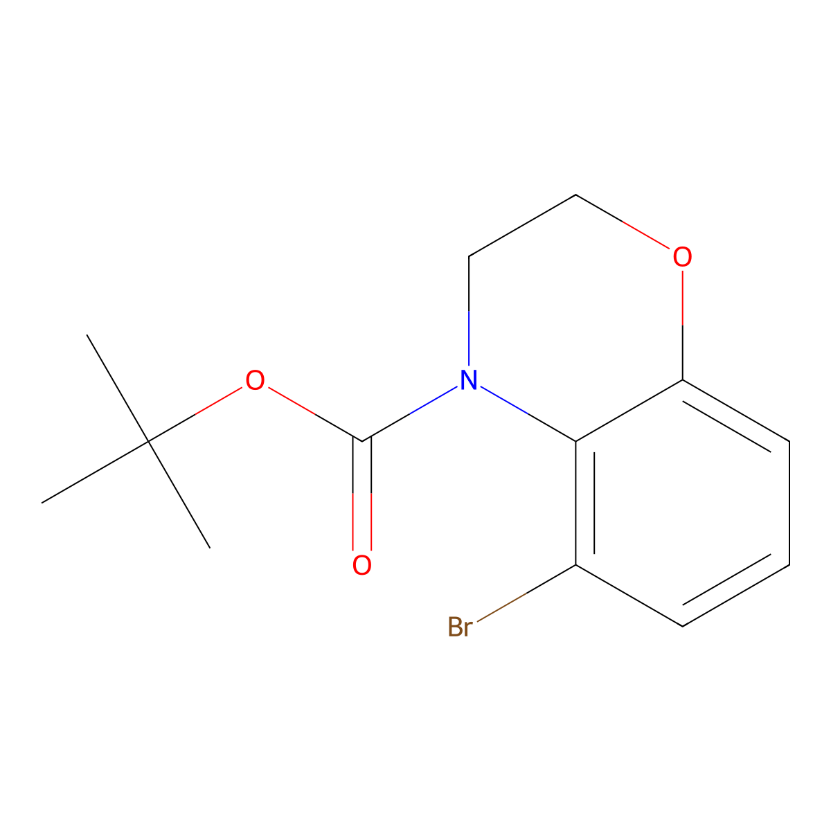 tert-Butyl 5-bromo-2,3-dihydro-1,4-benzoxazine-4-carboxylate molecular structure, CAS 2680893-13-2