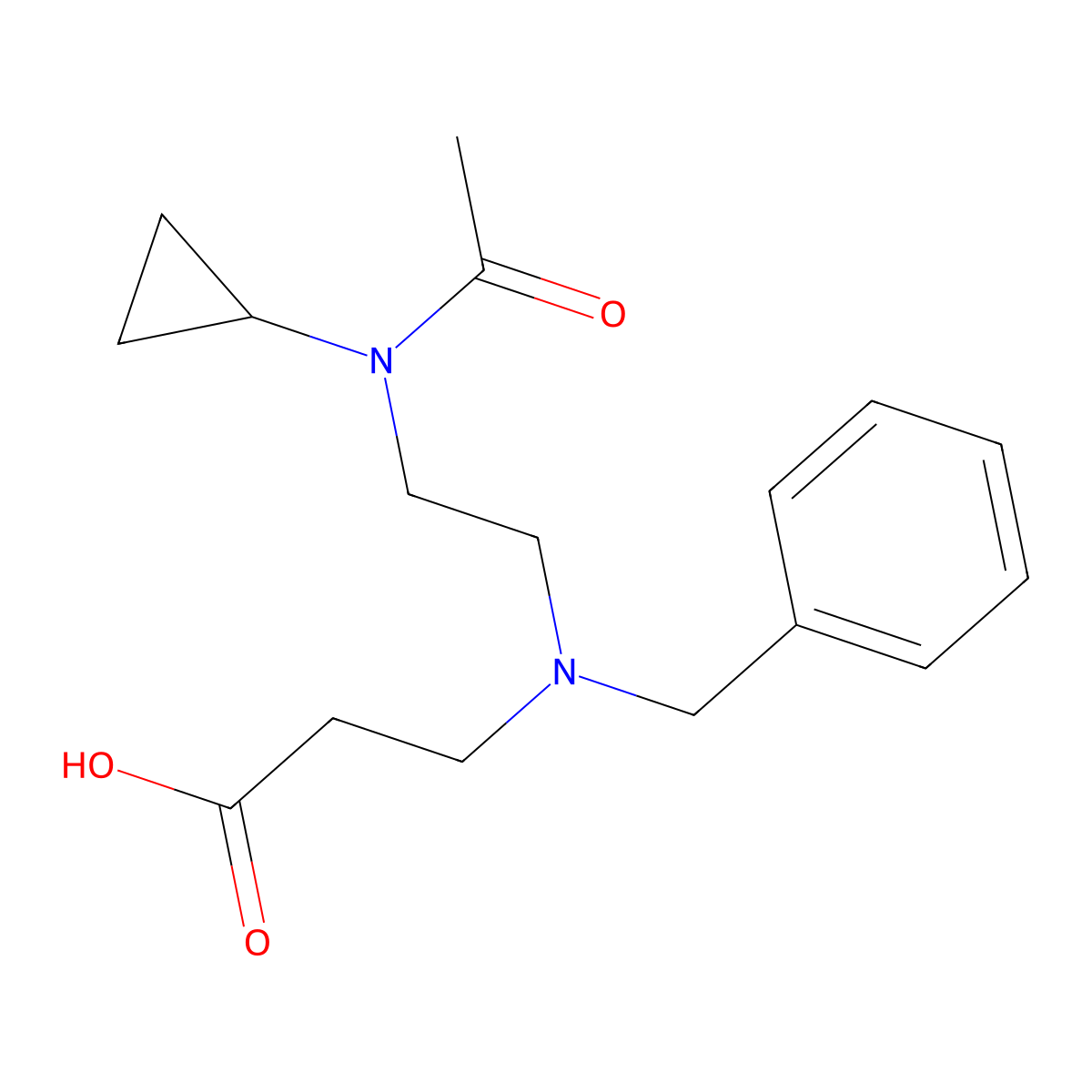 3-{benzyl[2-(N-cyclopropylacetamido)ethyl]amino}propanoic acid molecular structure, CAS 2680893-28-9