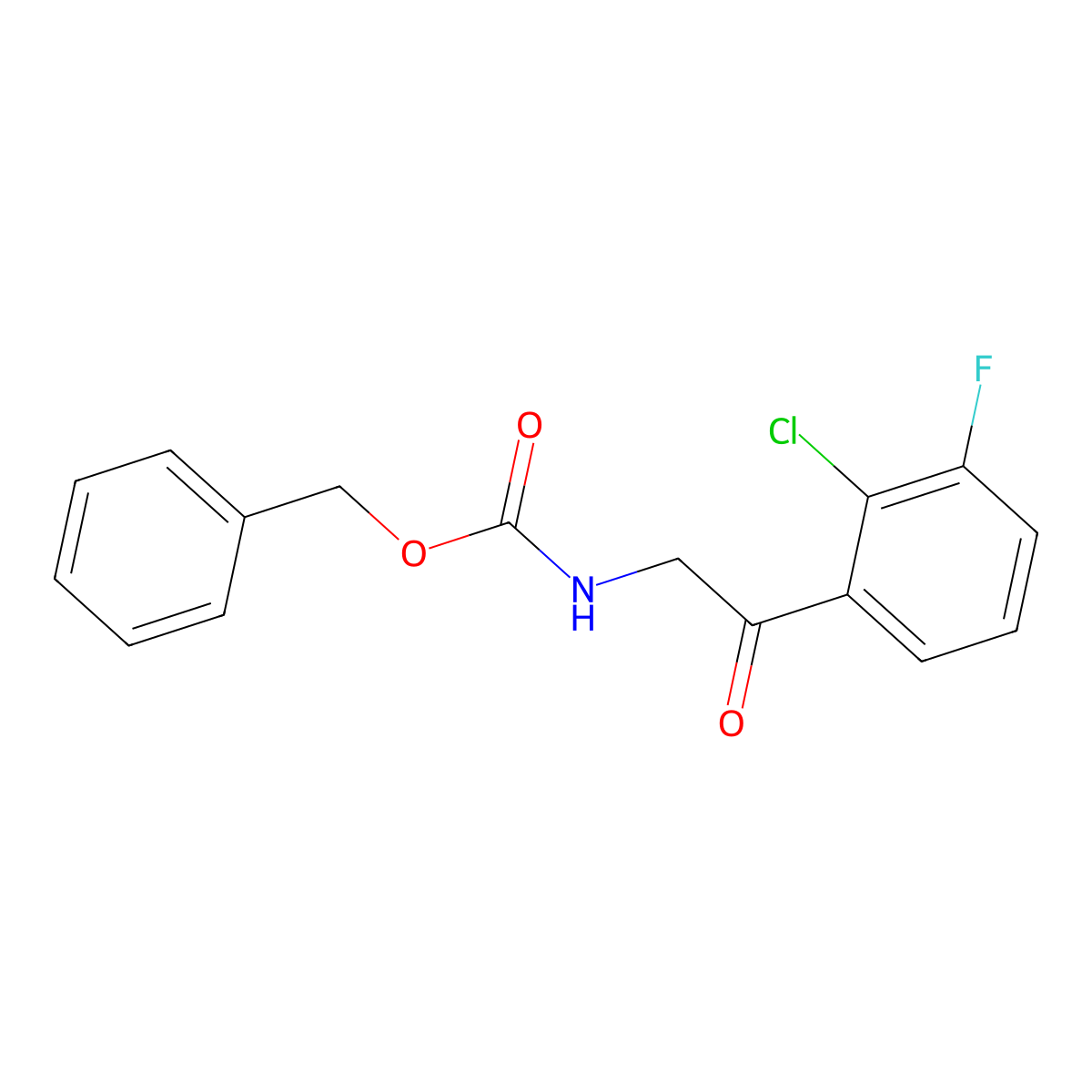 benzyl N-[2-(2-chloro-3-fluorophenyl)-2-oxoethyl]carbamate molecular structure, CAS 2680893-34-7