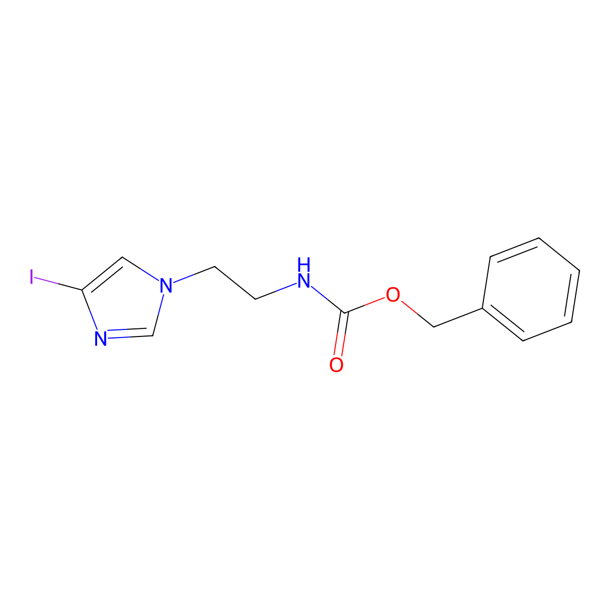 benzyl N-[2-(4-iodo-1H-imidazol-1-yl)ethyl]carbamate molecular structure, CAS 2680893-37-0