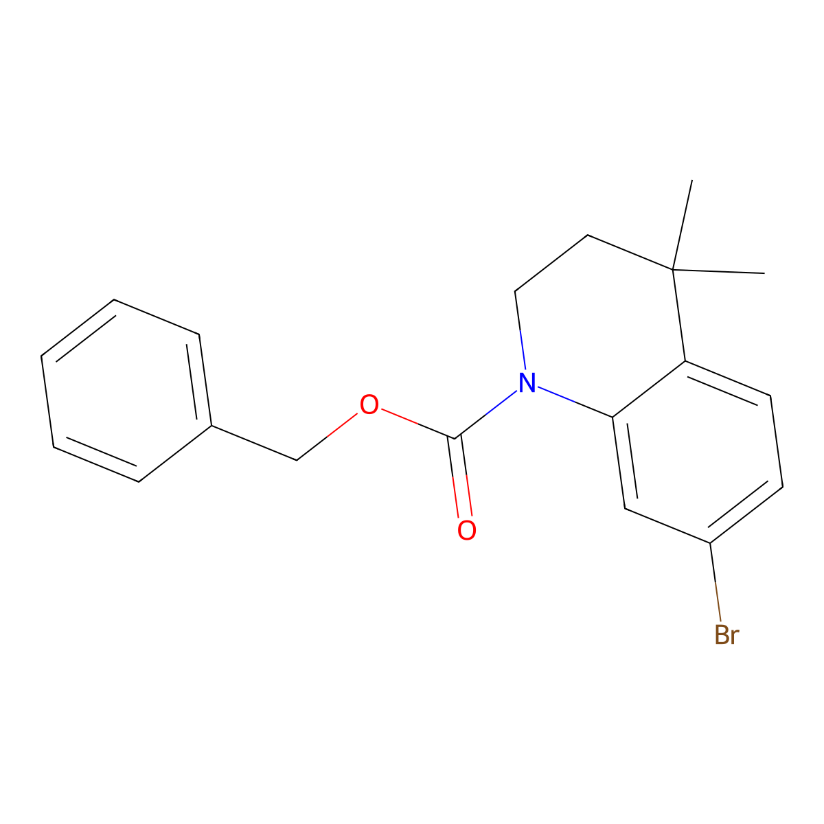Benzyl 7-bromo-4,4-dimethyl-1,2,3,4-tetrahydroquinoline-1-carboxylate molecular structure, CAS 2680893-41-6