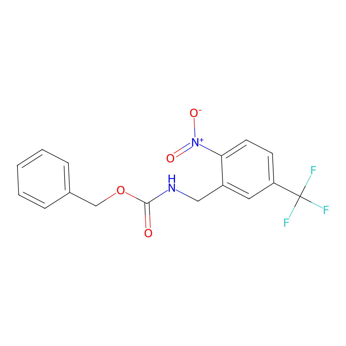 benzyl N-{[2-nitro-5-(trifluoromethyl)phenyl]methyl}carbamate molecular structure, CAS 2680893-77-8