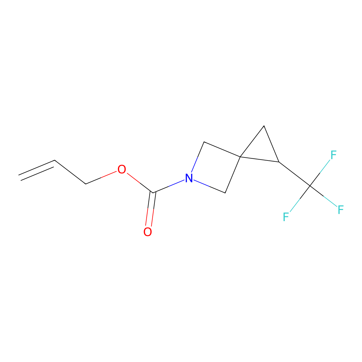 Prop-2-en-1-yl 1-(trifluoromethyl)-5-azaspiro[2.3]hexane-5-carboxylate molecular structure, CAS 2680893-90-5