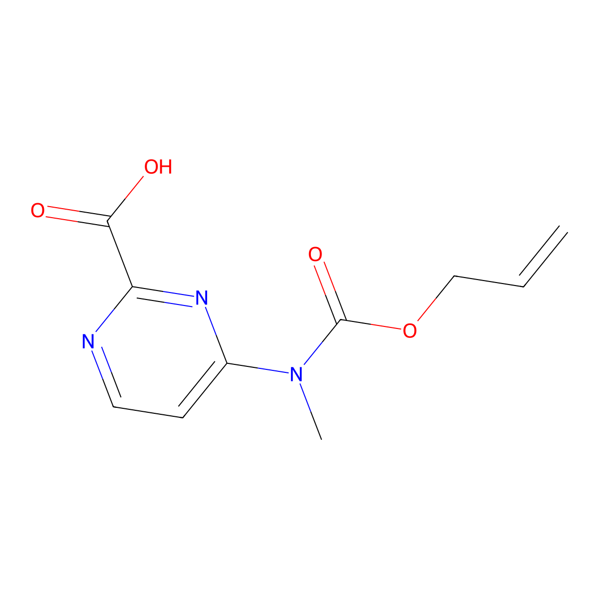 4-{Methyl[(prop-2-en-1-yloxy)carbonyl]amino}pyrimidine-2-carboxylic acid molecular structure, CAS 2680893-94-9
