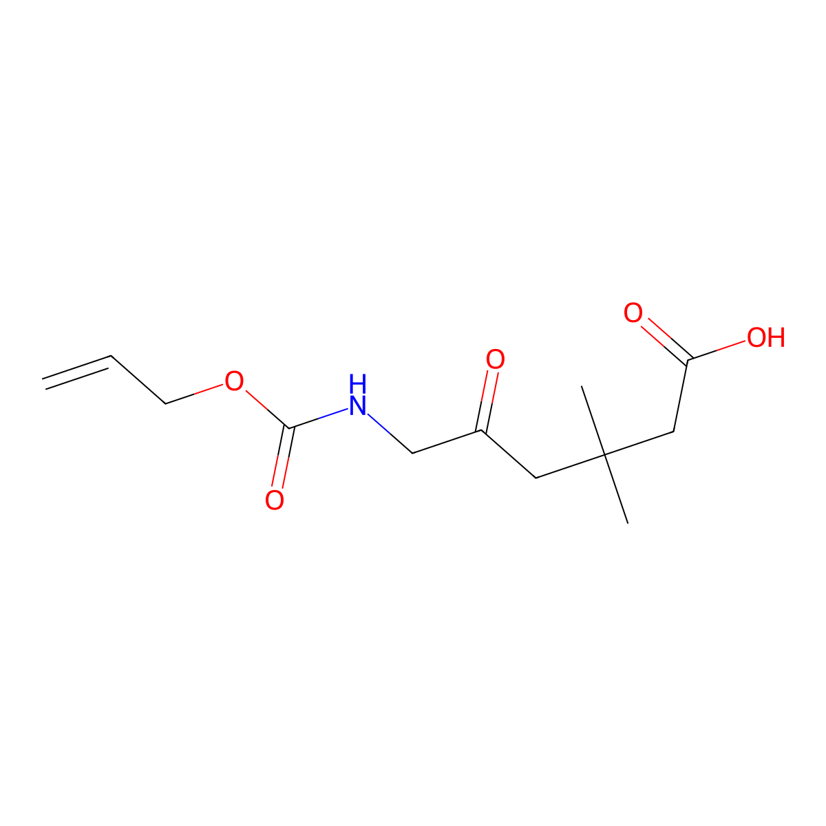 3,3-Dimethyl-5-oxo-6-{[(prop-2-en-1-yloxy)carbonyl]amino}hexanoic acid molecular structure, CAS 2680893-97-2