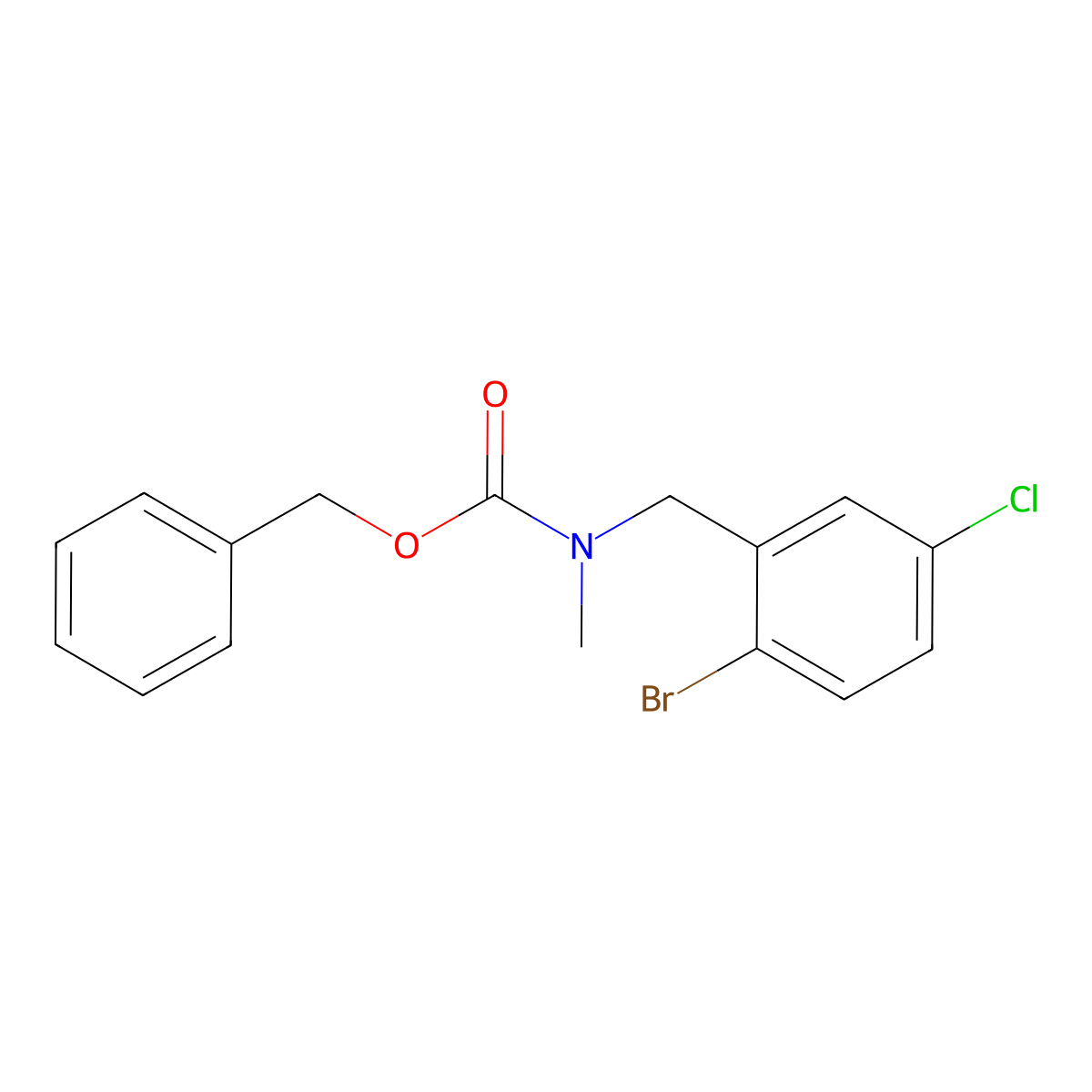 benzyl N-[(2-bromo-5-chlorophenyl)methyl]-N-methylcarbamate molecular structure, CAS 2680894-02-2