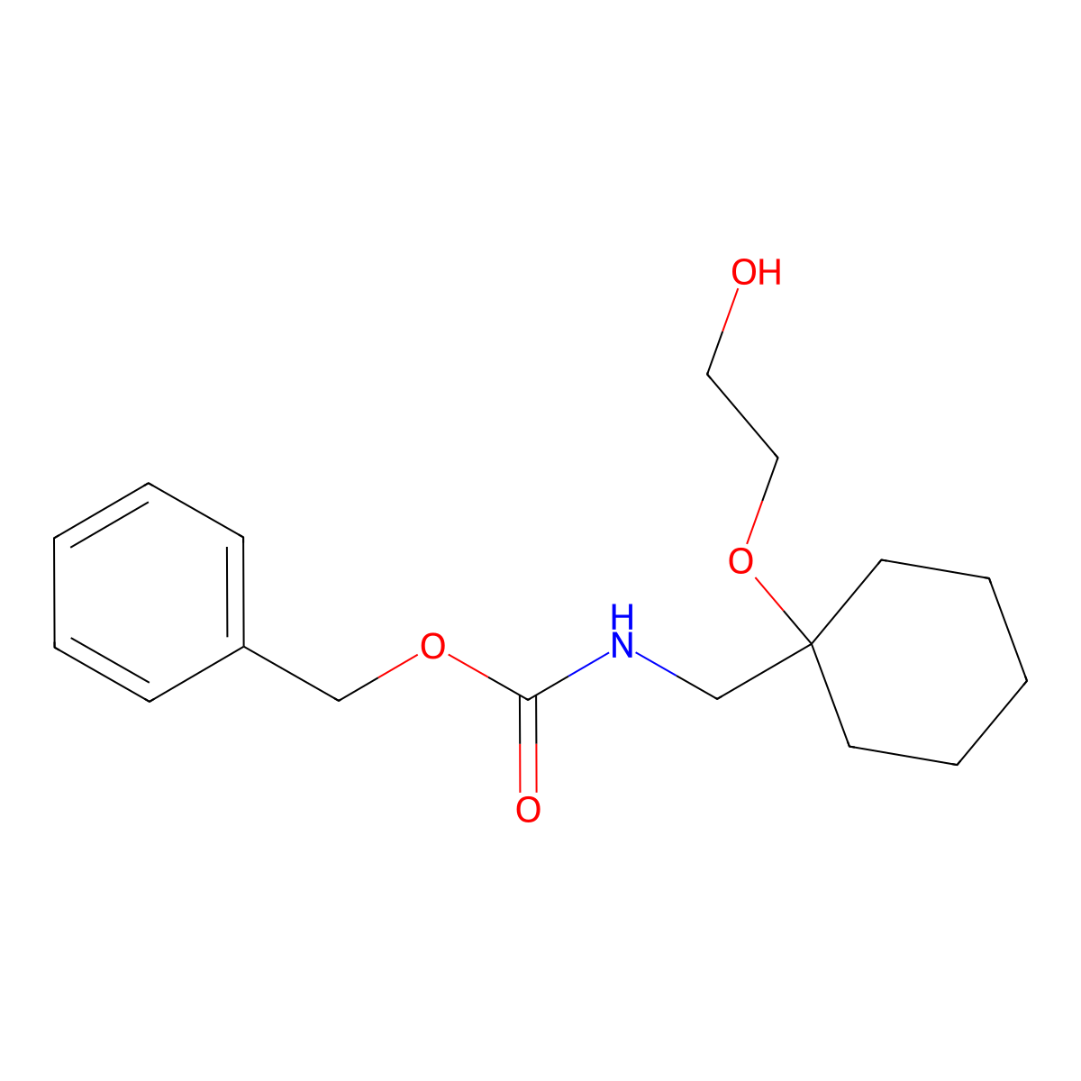benzyl N-{[1-(2-hydroxyethoxy)cyclohexyl]methyl}carbamate molecular structure, CAS 2680894-04-4