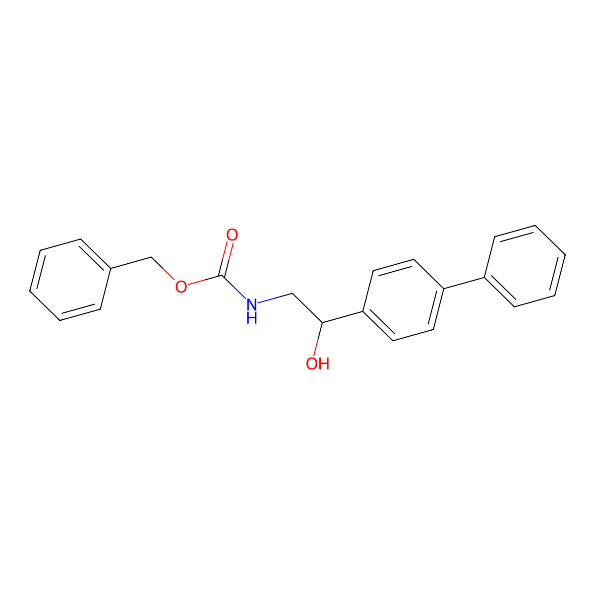 benzyl N-[2-hydroxy-2-(4-phenylphenyl)ethyl]carbamate molecular structure, CAS 2680894-12-4