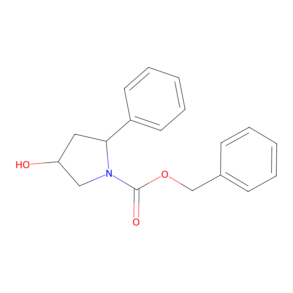 Benzyl 4-hydroxy-2-phenylpyrrolidine-1-carboxylate molecular structure, CAS 2680894-23-7