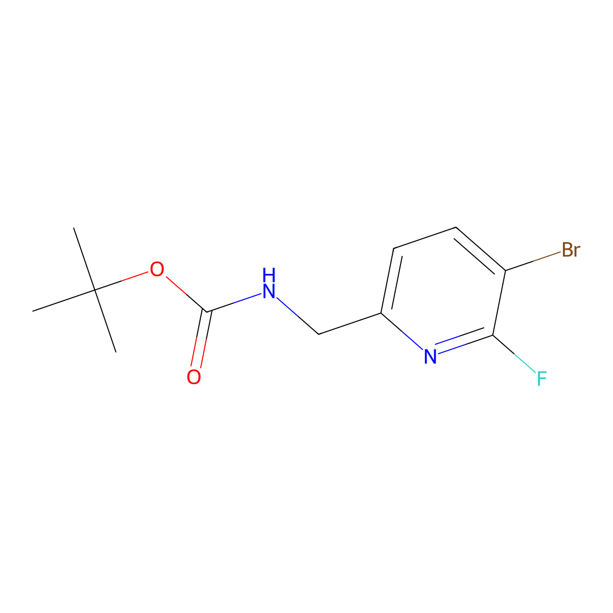 tert-butyl N-[(5-bromo-6-fluoropyridin-2-yl)methyl]carbamate molecular structure, CAS 2680894-27-1