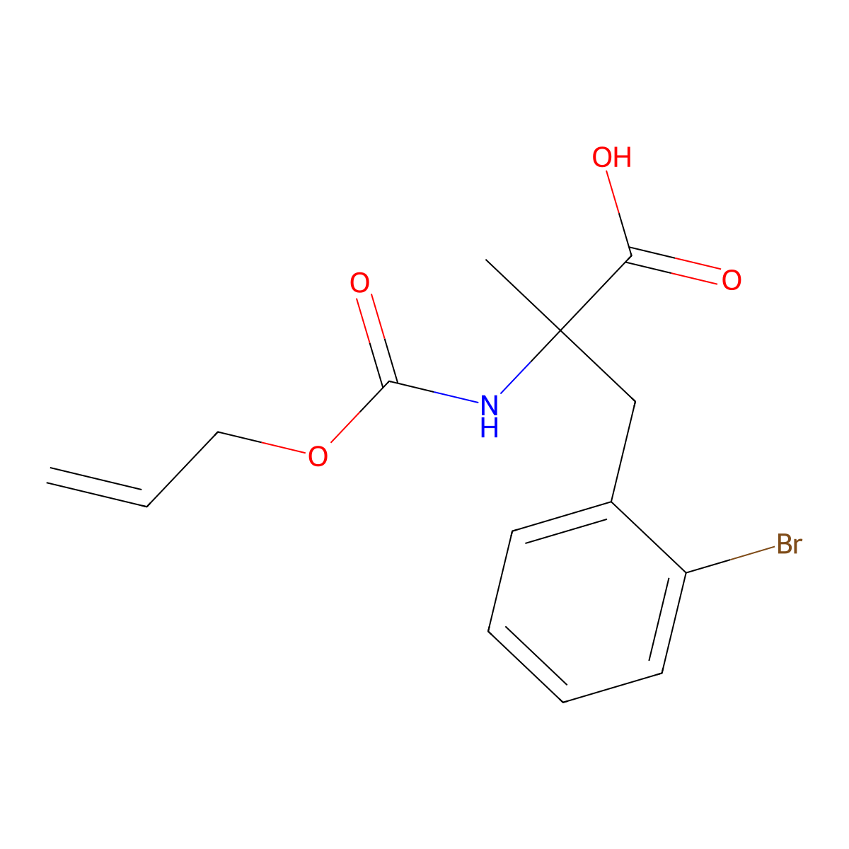 3-(2-Bromophenyl)-2-methyl-2-{[(prop-2-en-1-yloxy)carbonyl]amino}propanoic acid molecular structure, CAS 2680894-29-3
