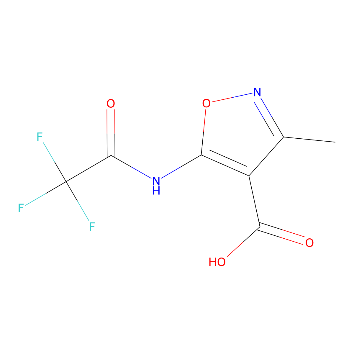 3-Methyl-5-(2,2,2-trifluoroacetamido)-1,2-oxazole-4-carboxylic acid molecular structure, CAS 2680894-30-6