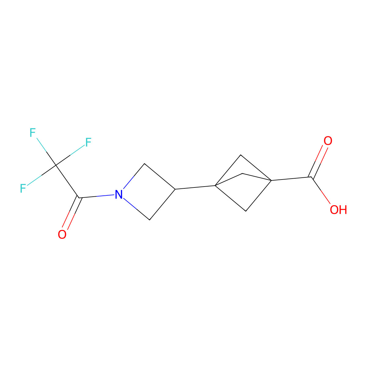 3-[1-(2,2,2-Trifluoroacetyl)azetidin-3-yl]bicyclo[1.1.1]pentane-1-carboxylic acid molecular structure, CAS 2680894-39-5