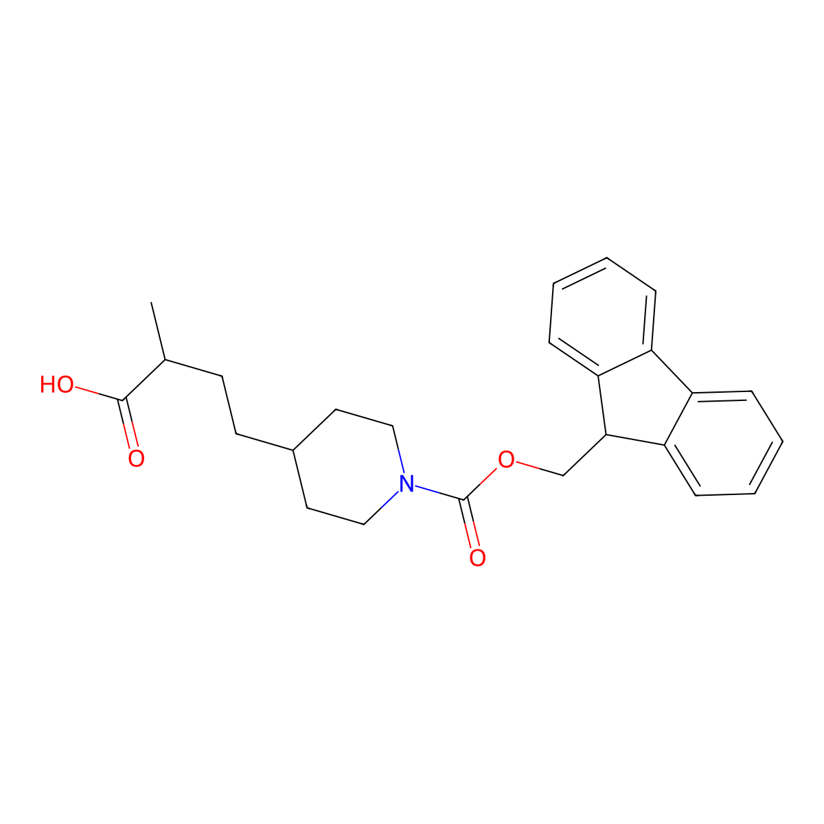 4-(1-{[(9H-fluoren-9-yl)methoxy]carbonyl}piperidin-4-yl)-2-methylbutanoic acid molecular structure, CAS 2680894-41-9