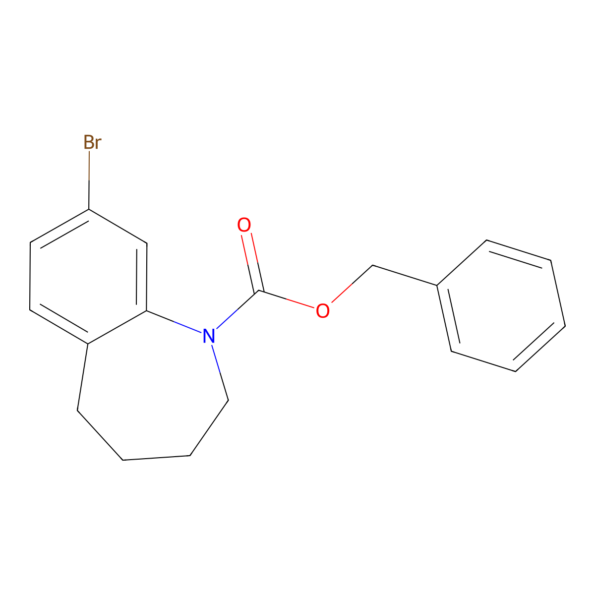 benzyl 8-bromo-2,3,4,5-tetrahydro-1H-1-benzazepine-1-carboxylate molecular structure, CAS 2680894-43-1