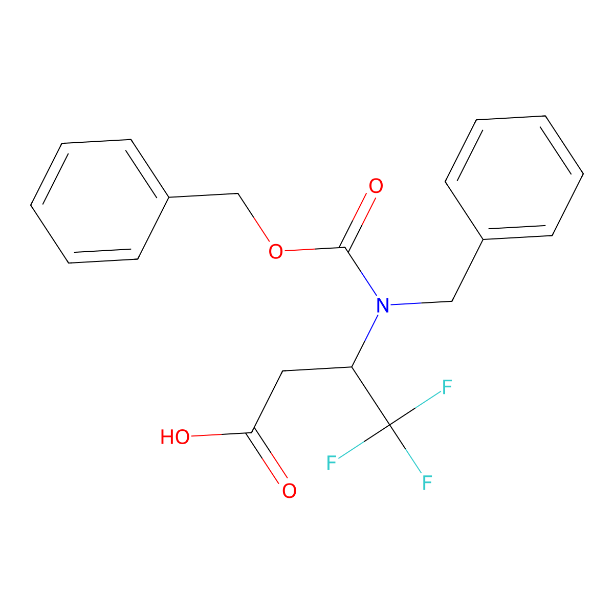 3-{Benzyl[(benzyloxy)carbonyl]amino}-4,4,4-trifluorobutanoic acid molecular structure, CAS 2680894-50-0