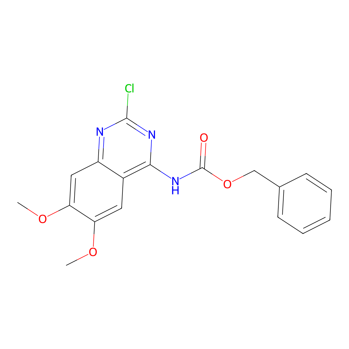 benzyl N-(2-chloro-6,7-dimethoxyquinazolin-4-yl)carbamate molecular structure, CAS 2680894-56-6