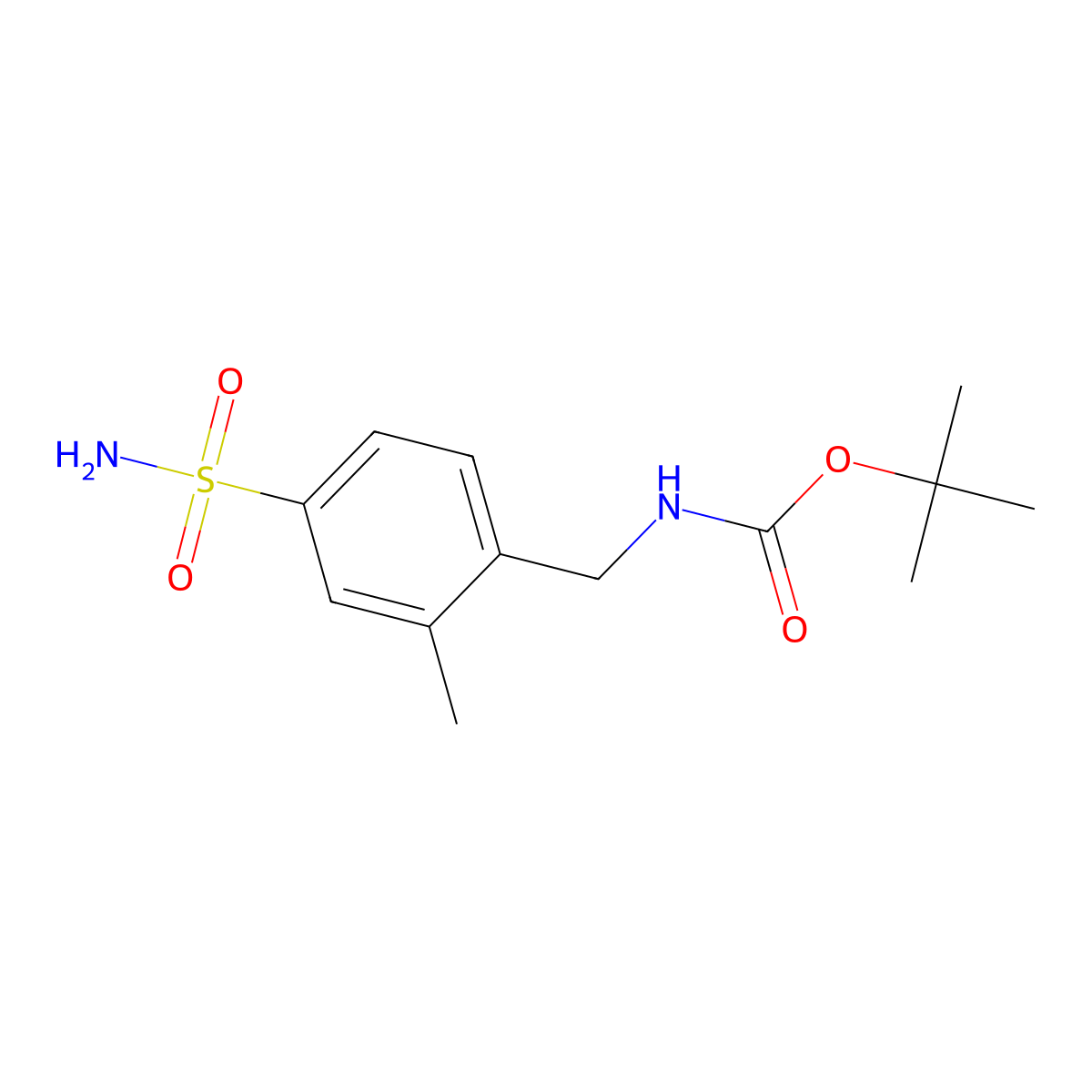 tert-butyl N-[(2-methyl-4-sulfamoylphenyl)methyl]carbamate molecular structure, CAS 2680894-59-9
