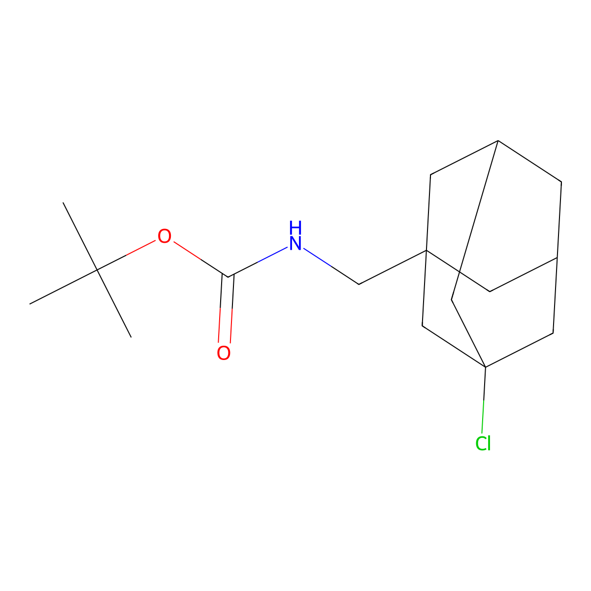 tert-butyl N-[(3-chloroadamantan-1-yl)methyl]carbamate molecular structure, CAS 2680894-61-3
