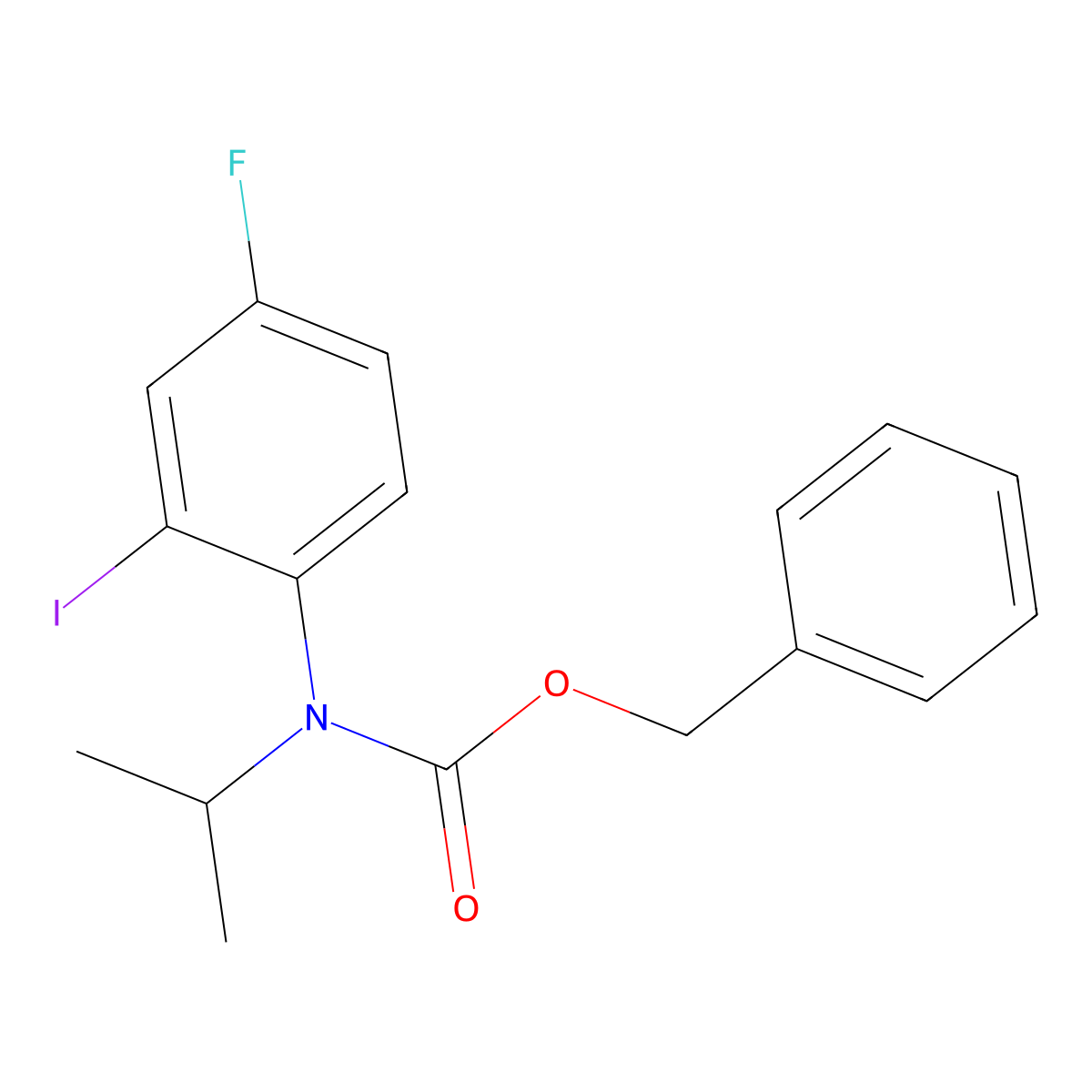 benzyl N-(4-fluoro-2-iodophenyl)-N-(propan-2-yl)carbamate molecular structure, CAS 2680894-62-4
