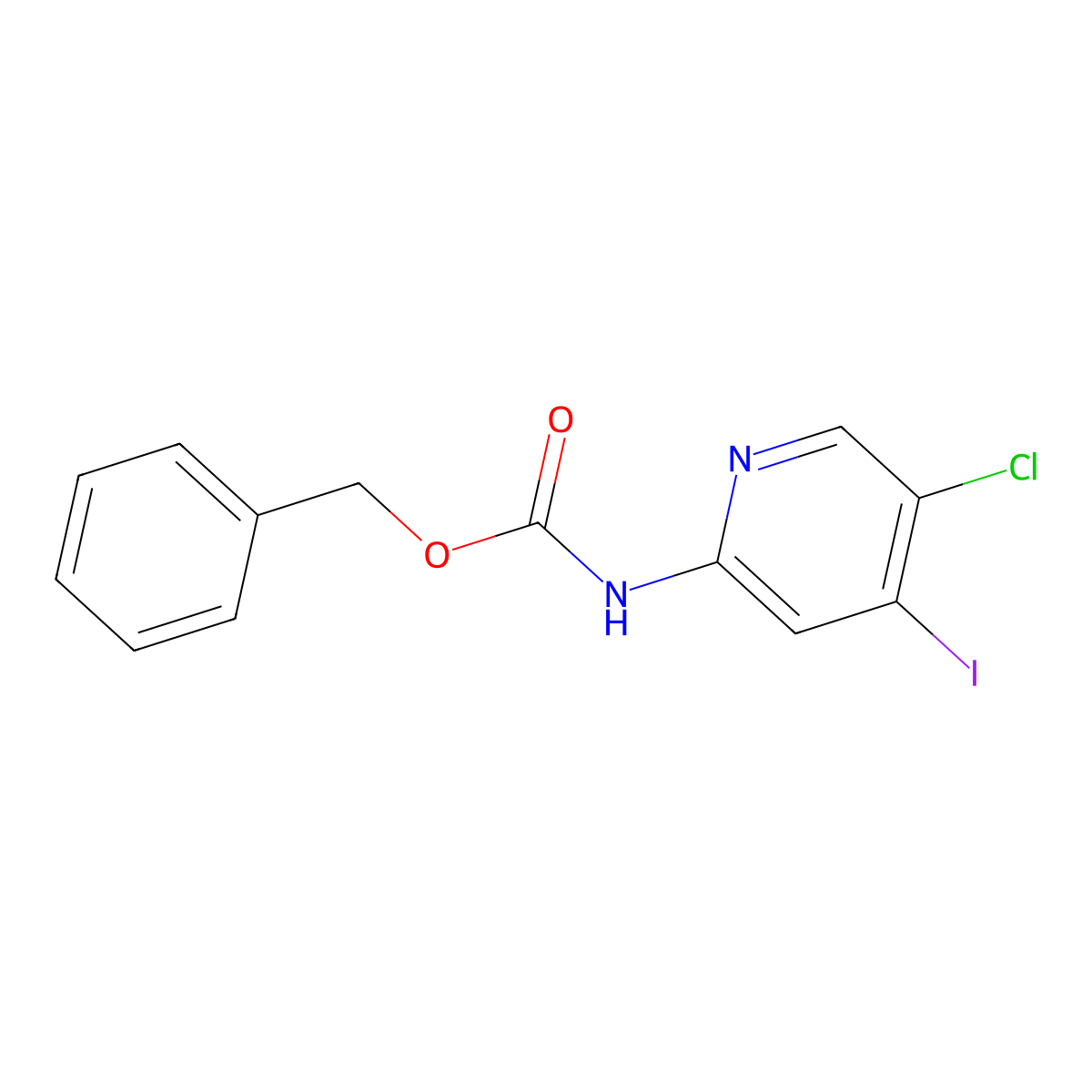 benzyl N-(5-chloro-4-iodopyridin-2-yl)carbamate molecular structure, CAS 2680894-64-6