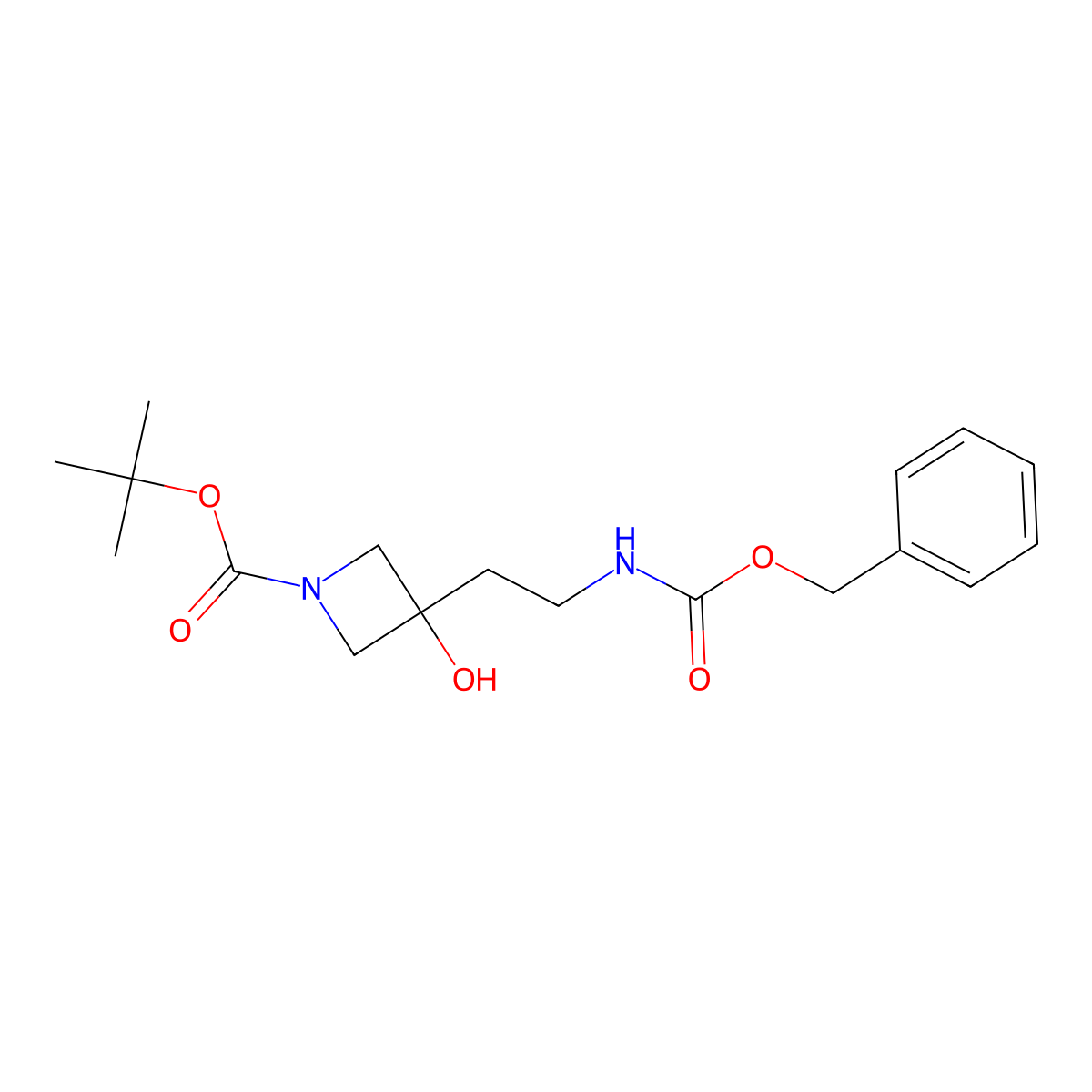 Tert-butyl 3-(2-{[(benzyloxy)carbonyl]amino}ethyl)-3-hydroxyazetidine-1-carboxylate molecular structure, CAS 2680894-66-8