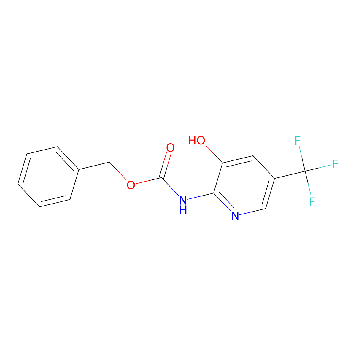 benzyl N-[3-hydroxy-5-(trifluoromethyl)pyridin-2-yl]carbamate molecular structure, CAS 2680894-68-0