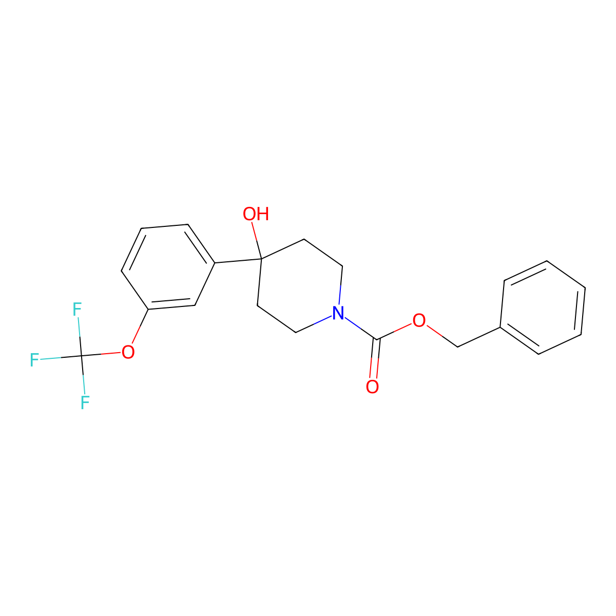 Benzyl 4-hydroxy-4-[3-(trifluoromethoxy)phenyl]piperidine-1-carboxylate molecular structure, CAS 2680894-71-5
