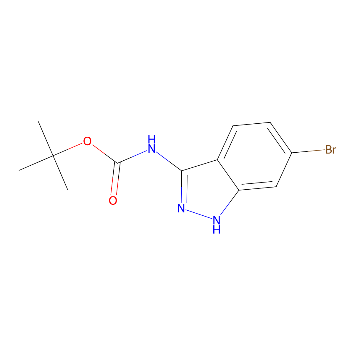 tert-butyl N-(6-bromo-1H-indazol-3-yl)carbamate molecular structure, CAS 2680894-83-9