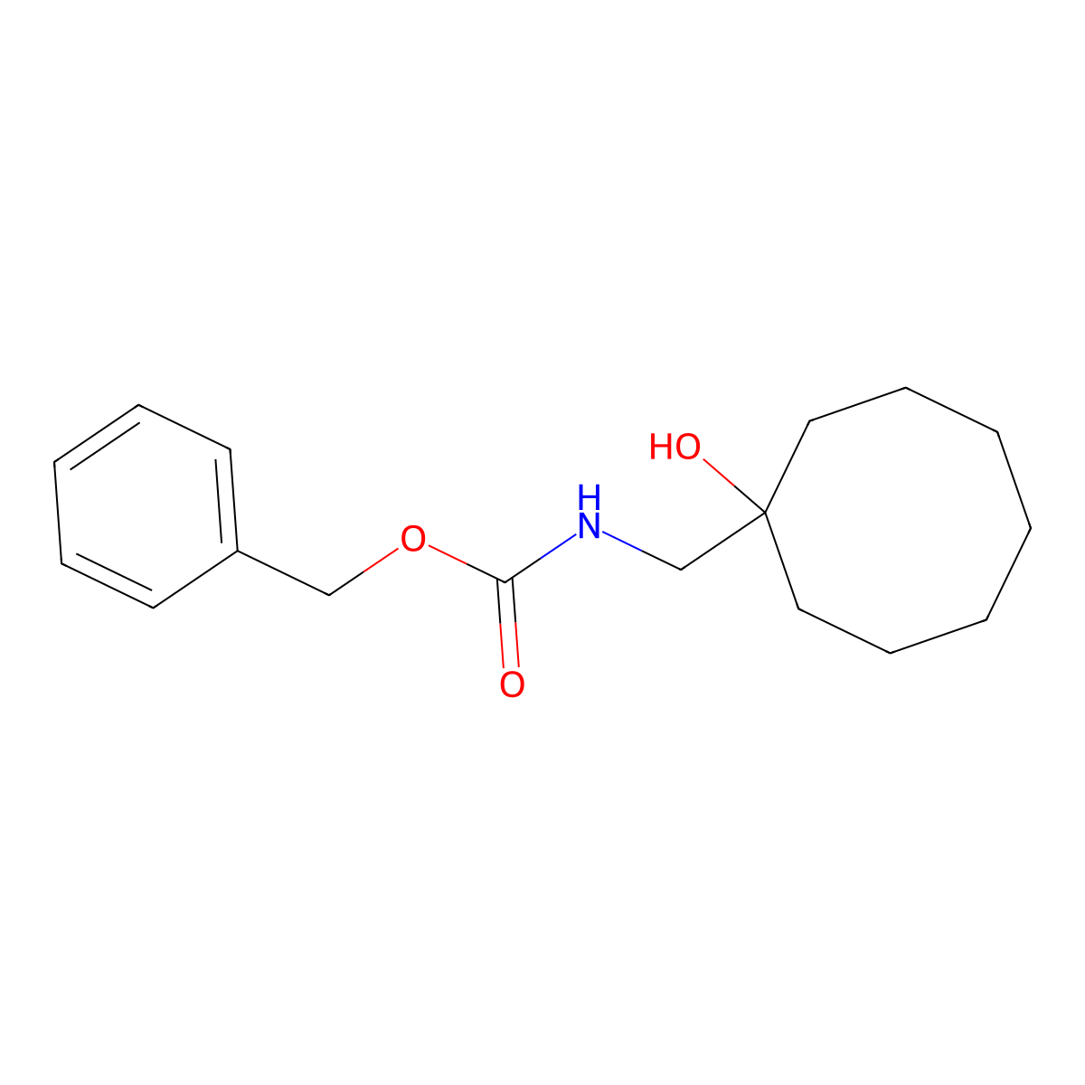 benzyl N-[(1-hydroxycyclooctyl)methyl]carbamate molecular structure, CAS 2680894-89-5