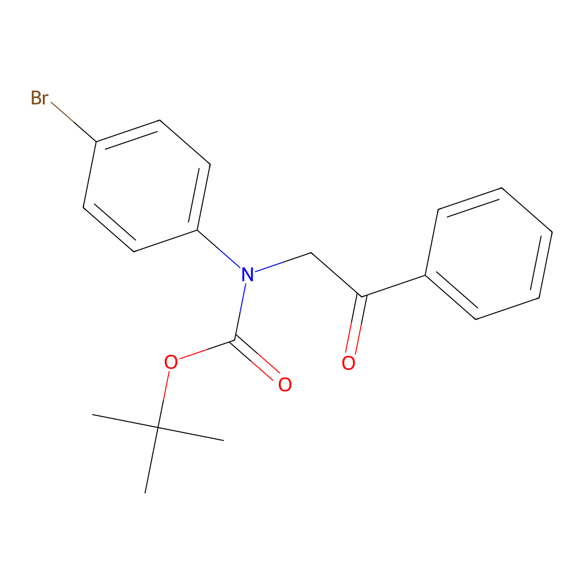 tert-butyl N-(4-bromophenyl)-N-(2-oxo-2-phenylethyl)carbamate molecular structure, CAS 2680894-93-1