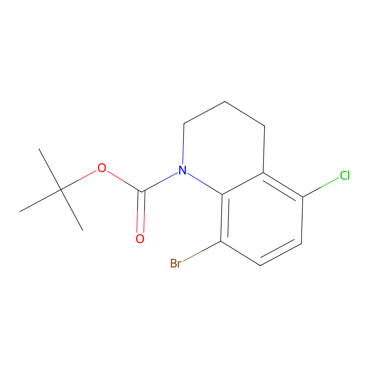 Tert-butyl 8-bromo-5-chloro-1,2,3,4-tetrahydroquinoline-1-carboxylate molecular structure, CAS 2680894-96-4