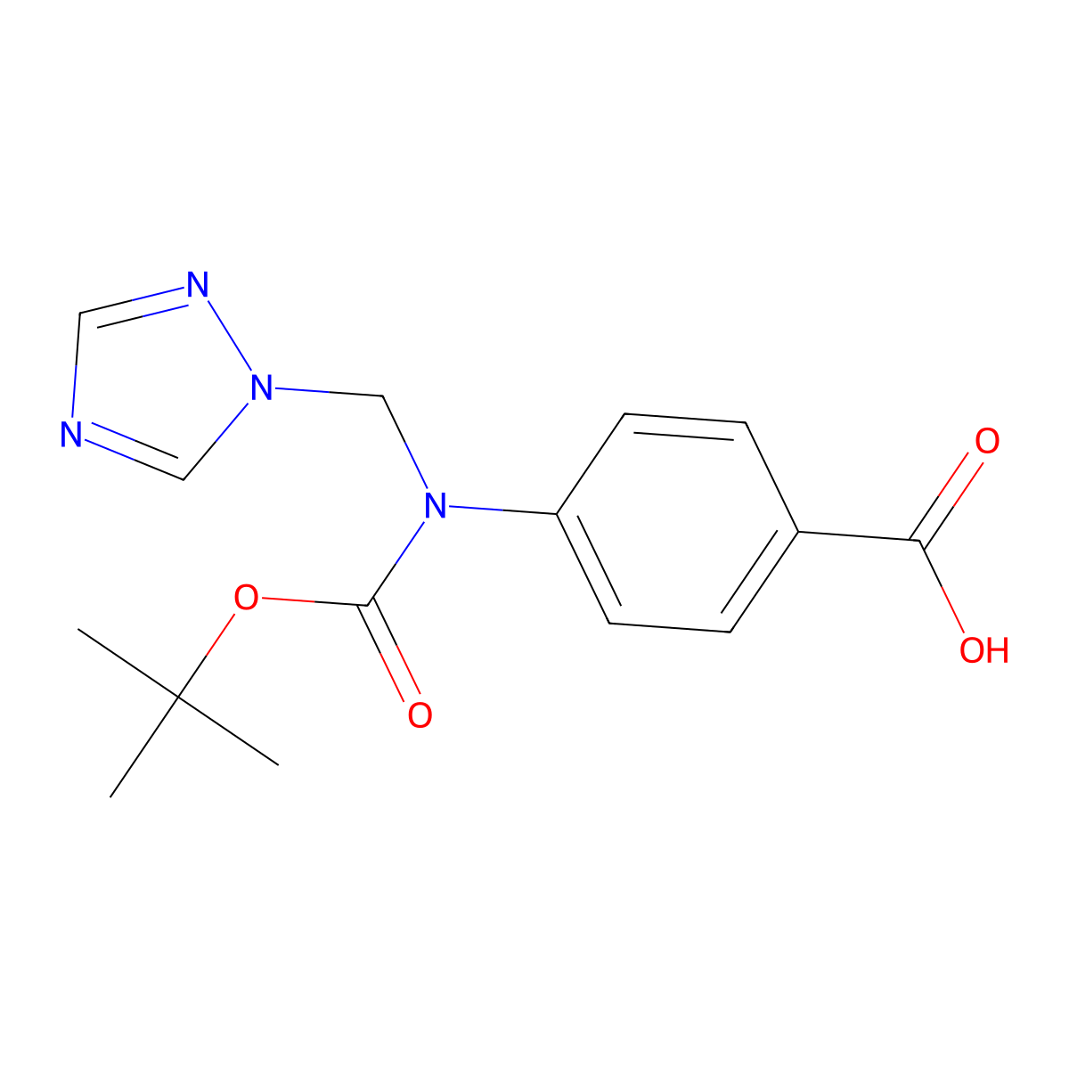 4-{[(tert-butoxy)carbonyl][(1H-1,2,4-triazol-1-yl)methyl]amino}benzoic acid molecular structure, CAS 2680895-11-6