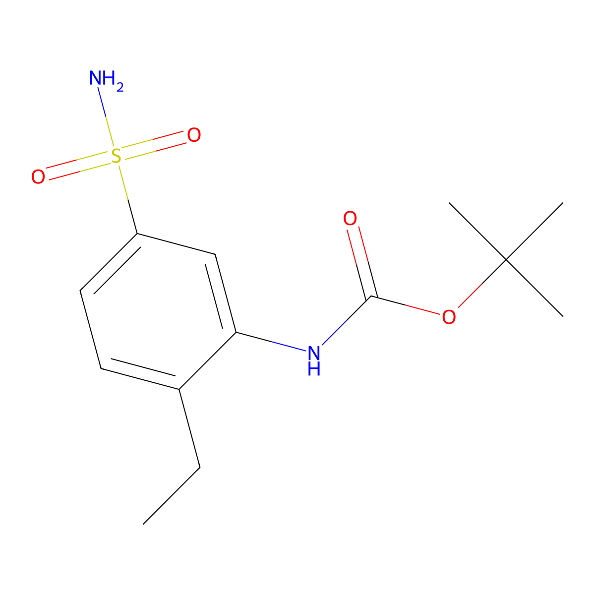 tert-butyl N-(2-ethyl-5-sulfamoylphenyl)carbamate molecular structure, CAS 2680895-13-8