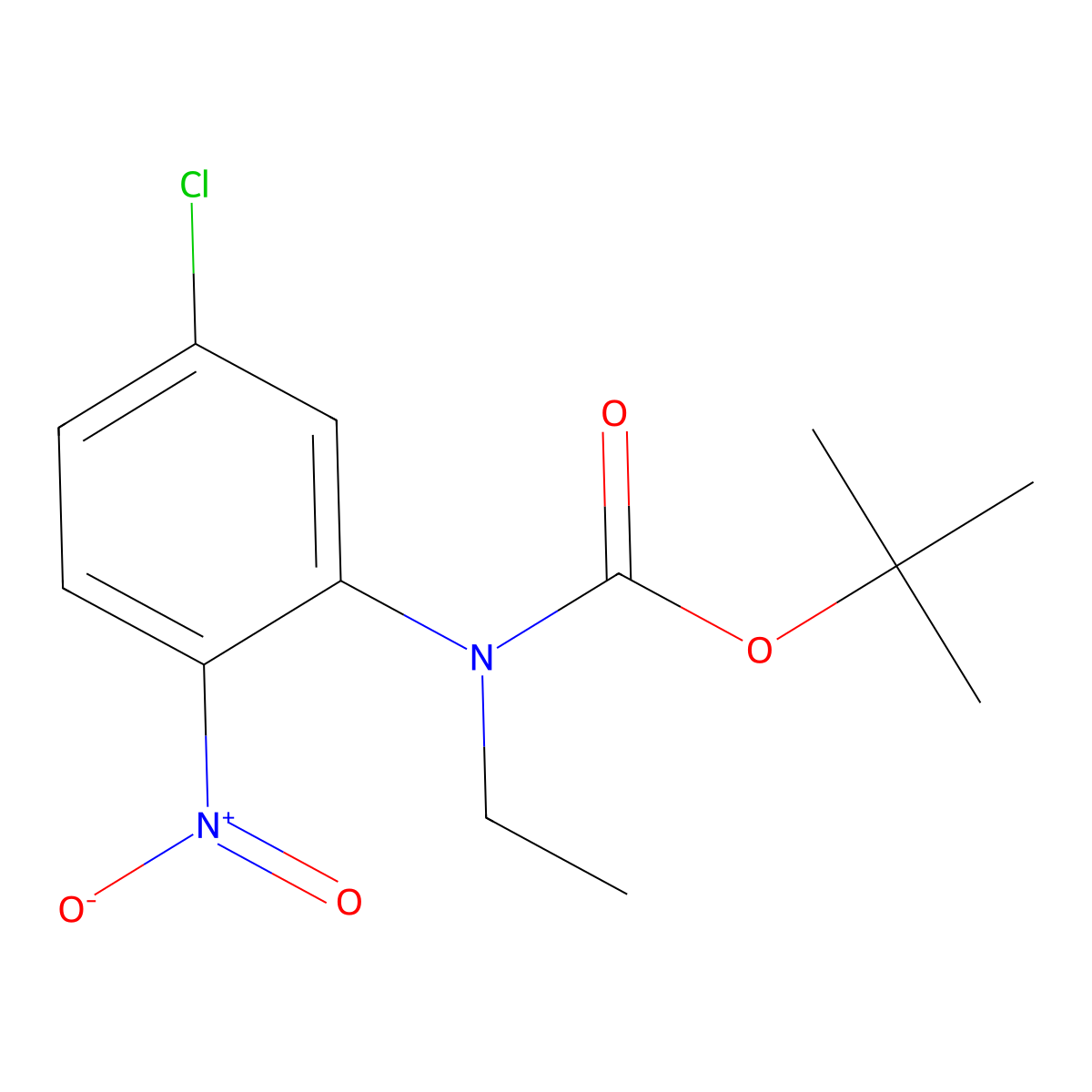 tert-butyl N-(5-chloro-2-nitrophenyl)-N-ethylcarbamate molecular structure, CAS 2680895-17-2