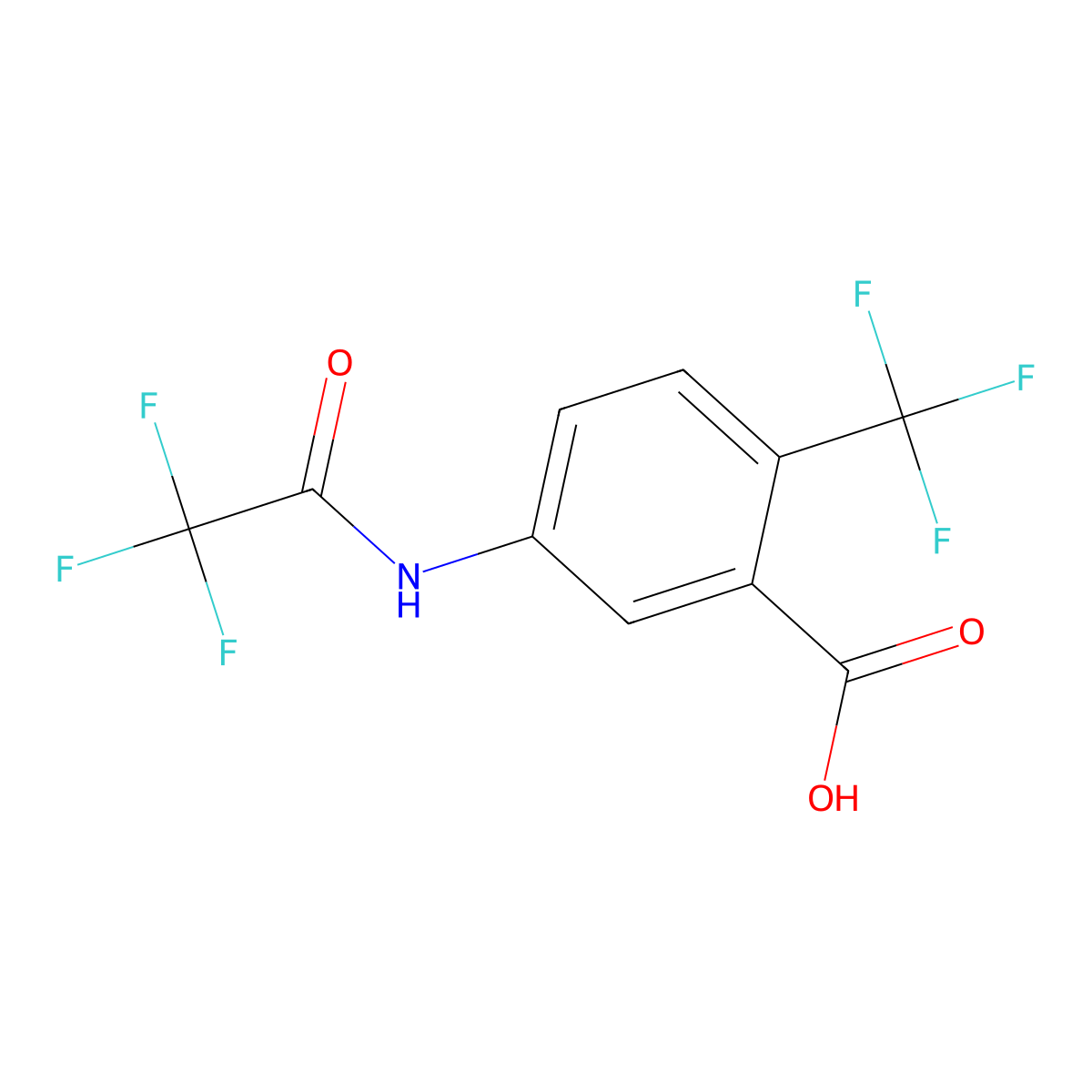 5-(2,2,2-Trifluoroacetamido)-2-(trifluoromethyl)benzoic acid molecular structure, CAS 2680895-20-7