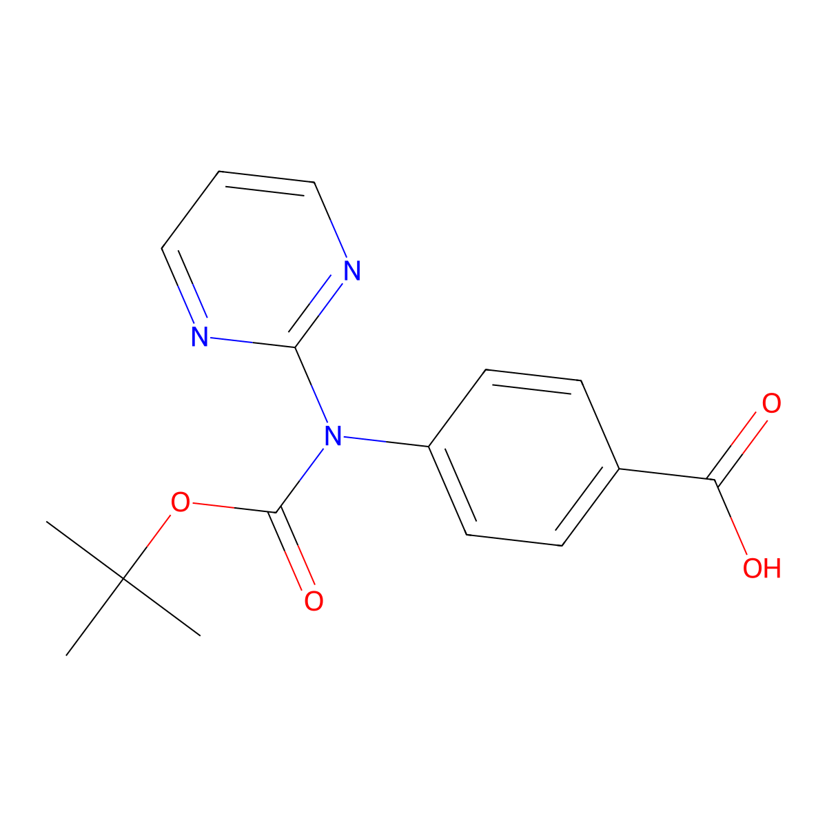 4-{[(Tert-butoxy)carbonyl](pyrimidin-2-yl)amino}benzoic acid molecular structure, CAS 2680895-25-2