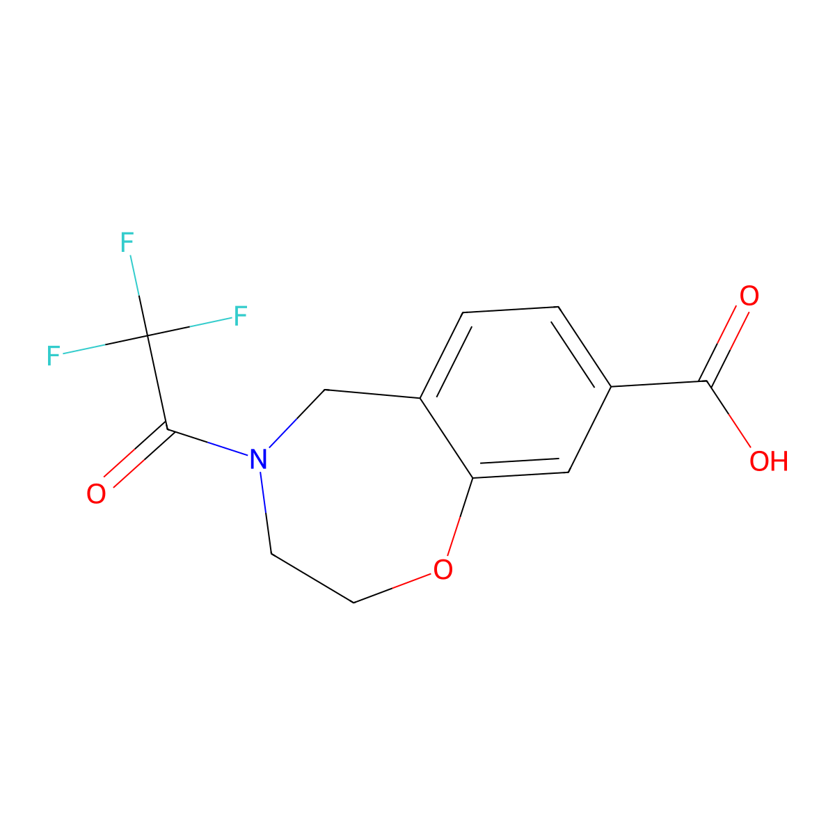 4-(2,2,2-Trifluoroacetyl)-2,3,4,5-tetrahydro-1,4-benzoxazepine-8-carboxylic acid molecular structure, CAS 2680895-30-9
