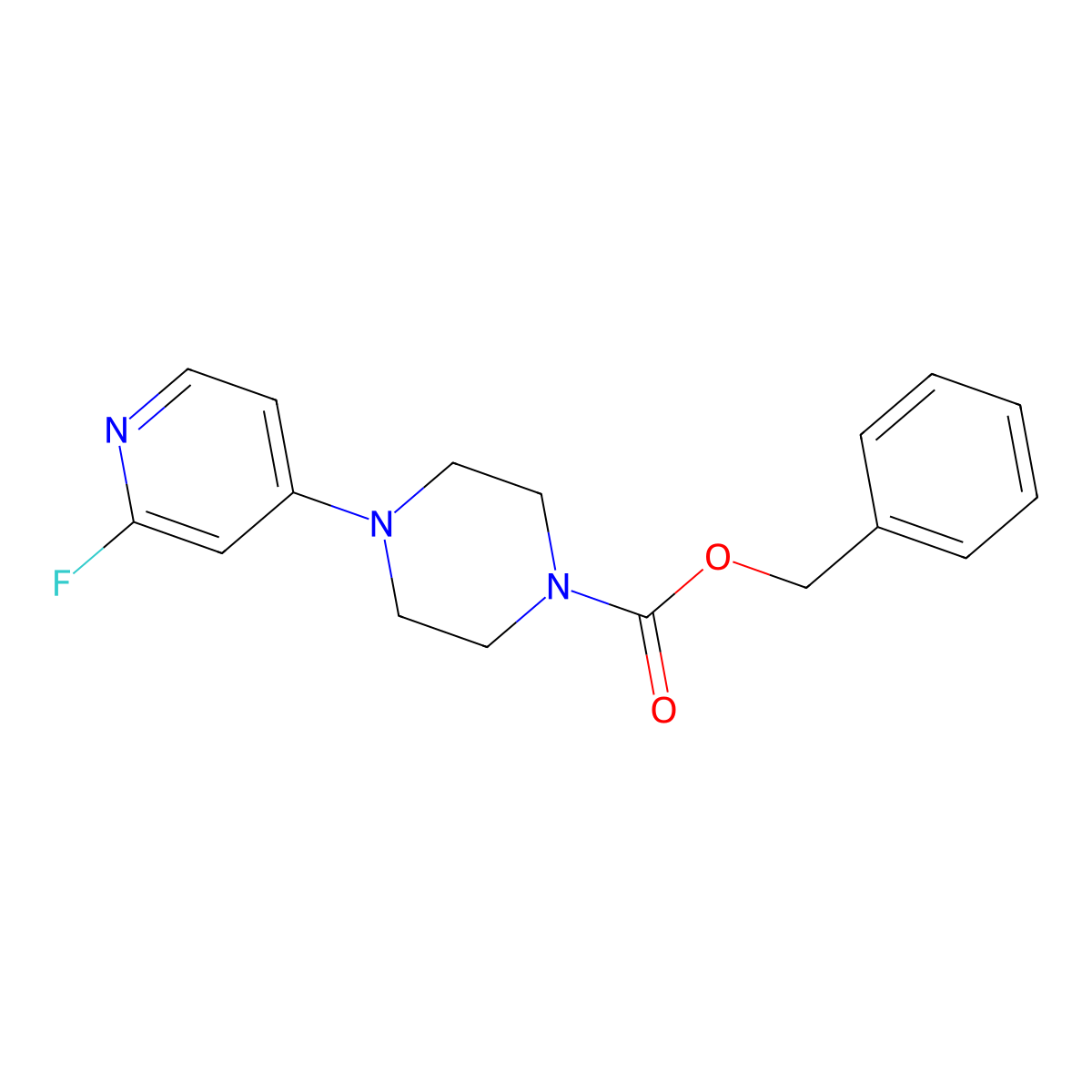 Benzyl 4-(2-fluoropyridin-4-yl)piperazine-1-carboxylate molecular structure, CAS 2680895-34-3