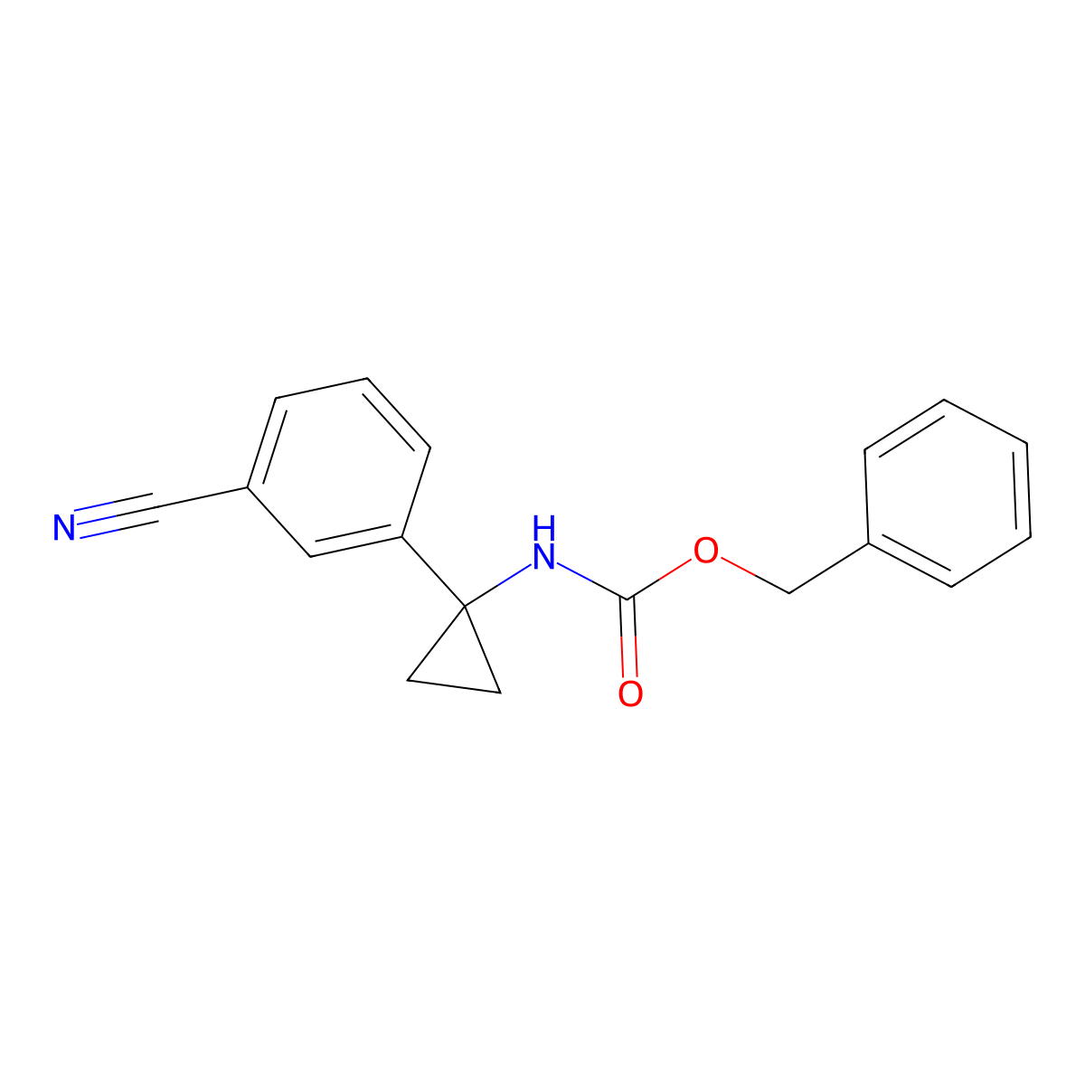 benzyl N-[1-(3-cyanophenyl)cyclopropyl]carbamate molecular structure, CAS 2680895-45-6