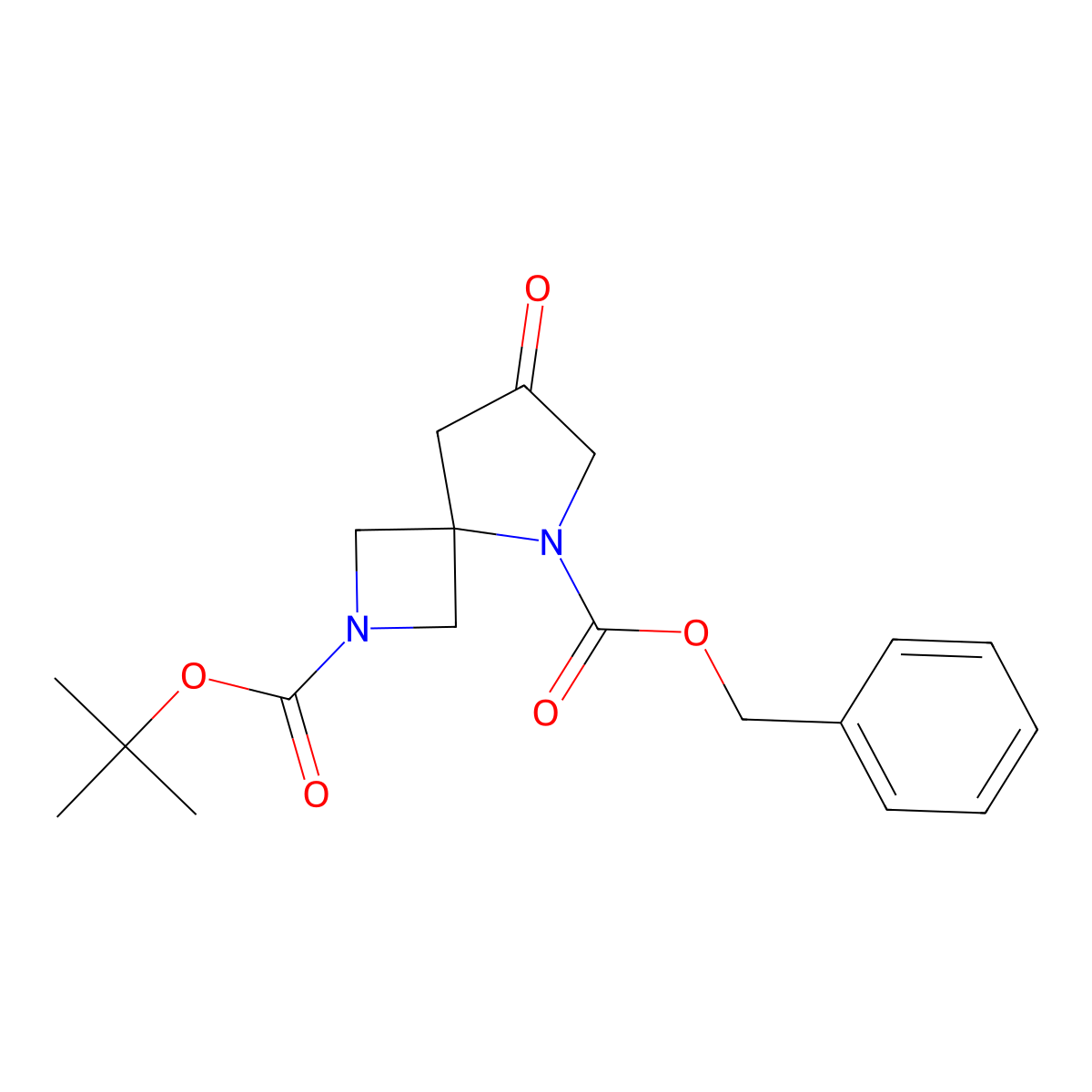O5-benzyl O2-tert-butyl 7-oxo-2,5-diazaspiro[3.4]octane-2,5-dicarboxylate molecular structure, CAS 2680895-59-2