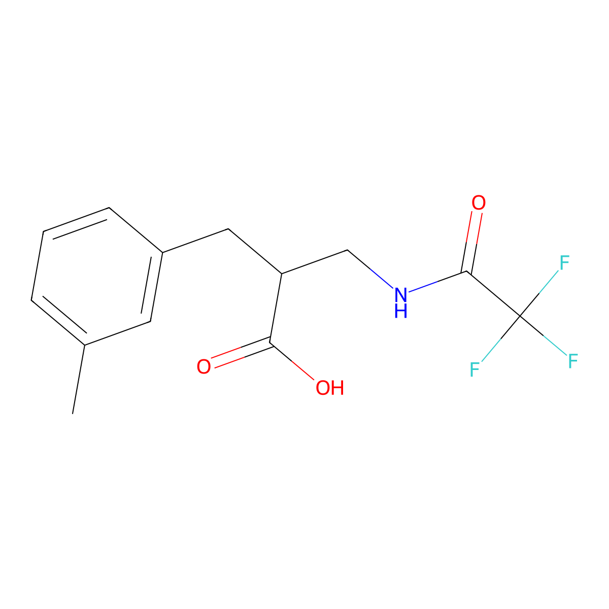 2-[(3-Methylphenyl)methyl]-3-(2,2,2-trifluoroacetamido)propanoic acid molecular structure, CAS 2680895-68-3