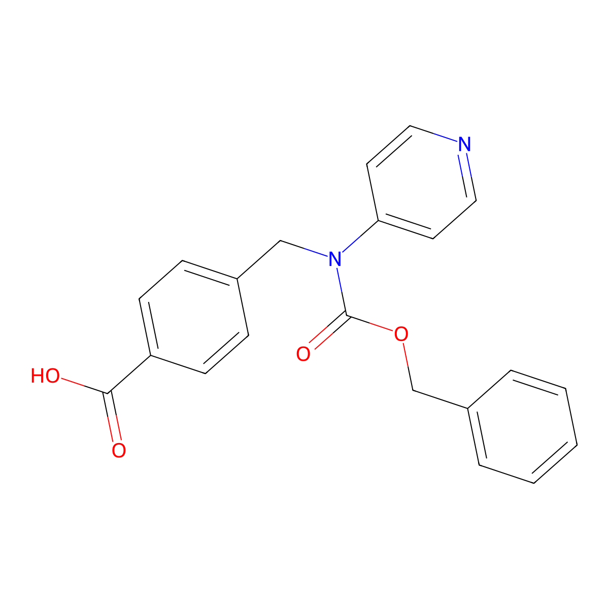 4-({[(Benzyloxy)carbonyl](pyridin-4-yl)amino}methyl)benzoic acid molecular structure, CAS 2680895-72-9