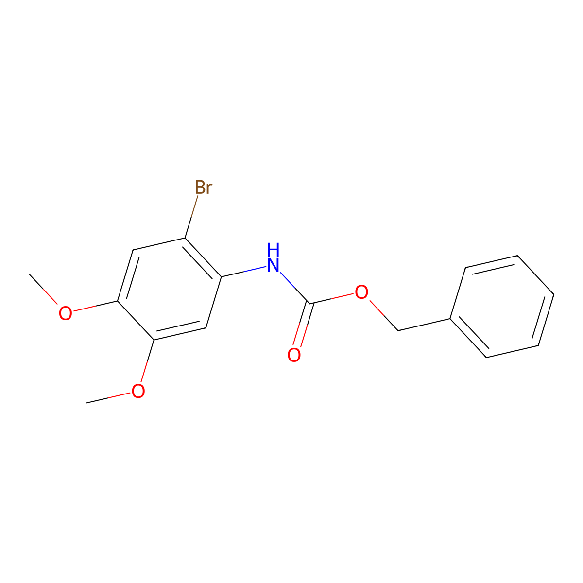 benzyl N-(2-bromo-4,5-dimethoxyphenyl)carbamate molecular structure, CAS 2680895-84-3