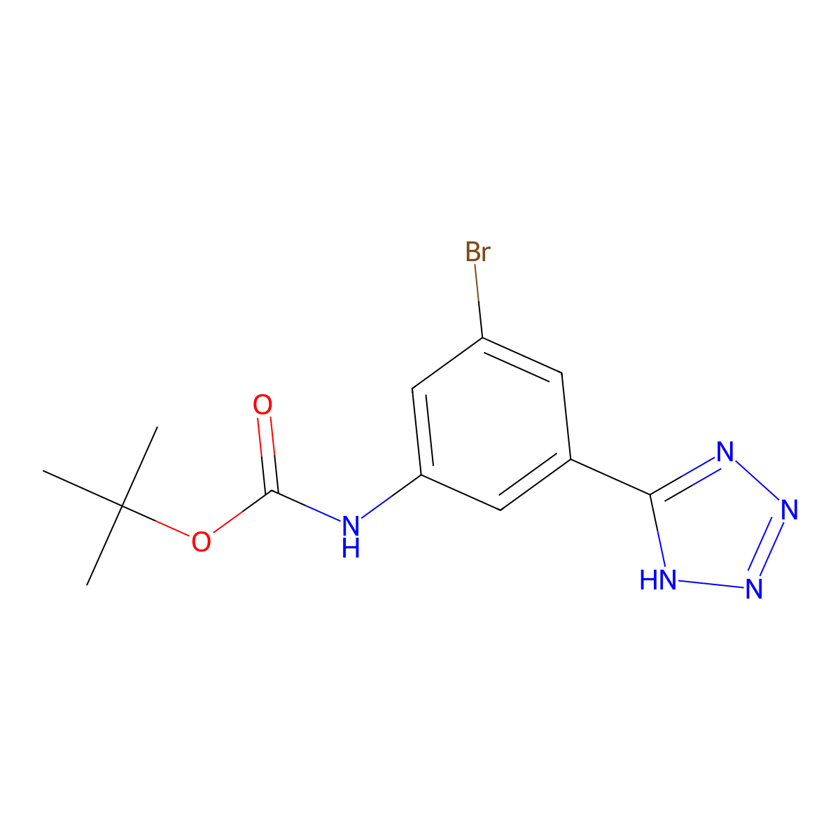 tert-butyl N-[3-bromo-5-(1H-1,2,3,4-tetrazol-5-yl)phenyl]carbamate molecular structure, CAS 2680895-86-5