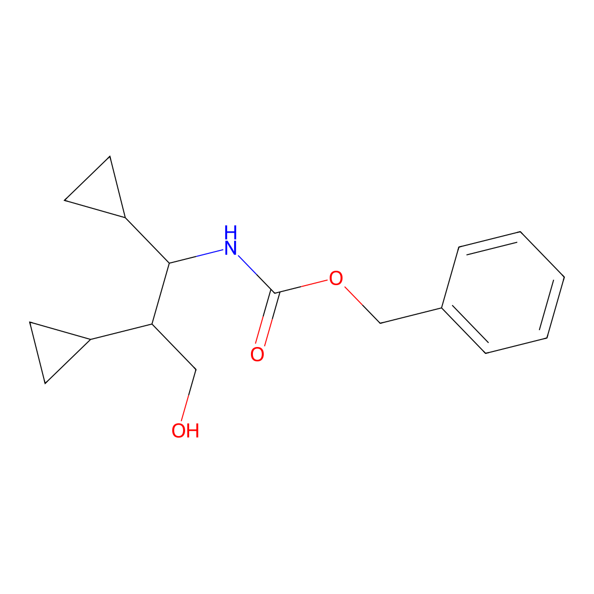 benzyl N-(1,2-dicyclopropyl-3-hydroxypropyl)carbamate molecular structure, CAS 2680895-89-8