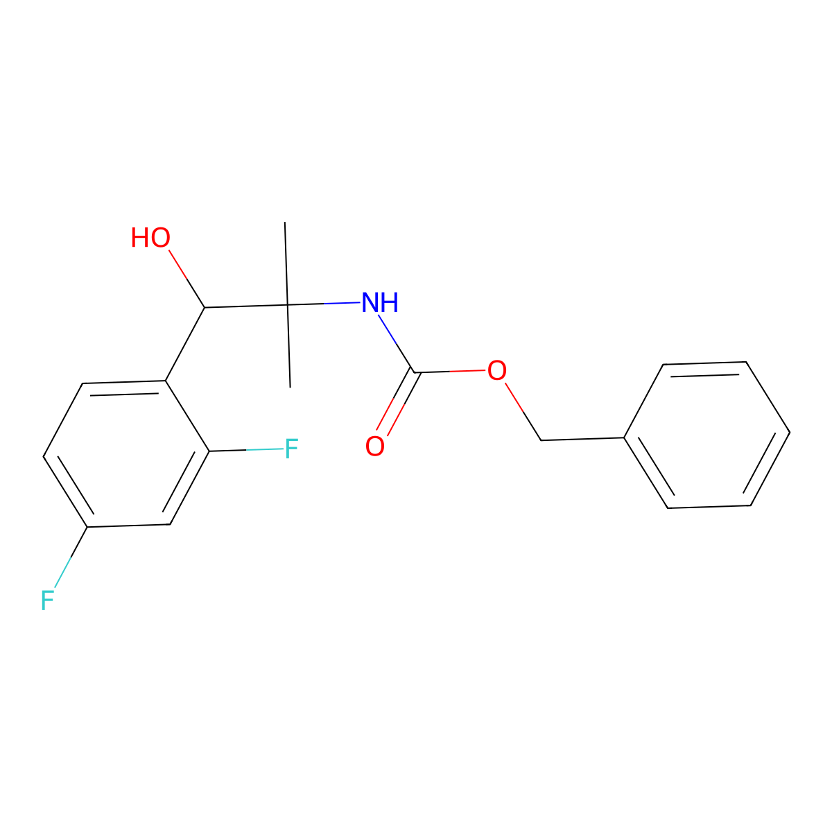 benzyl N-[1-(2,4-difluorophenyl)-1-hydroxy-2-methylpropan-2-yl]carbamate molecular structure, CAS 2680895-92-3