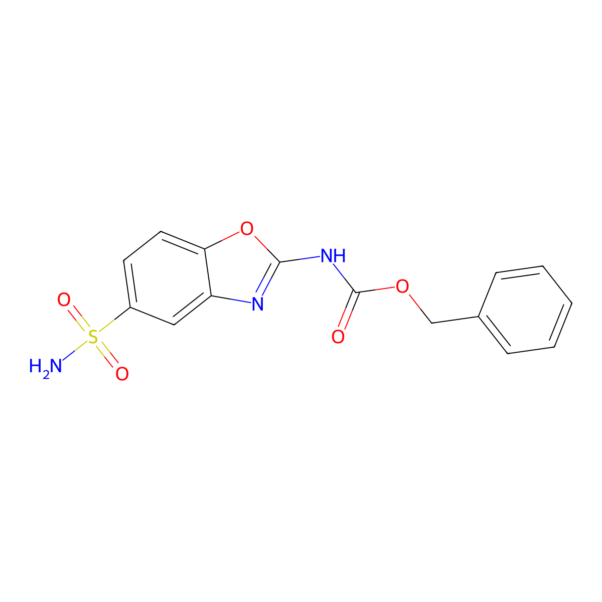 benzyl N-(5-sulfamoyl-1,3-benzoxazol-2-yl)carbamate molecular structure, CAS 2680898-15-9