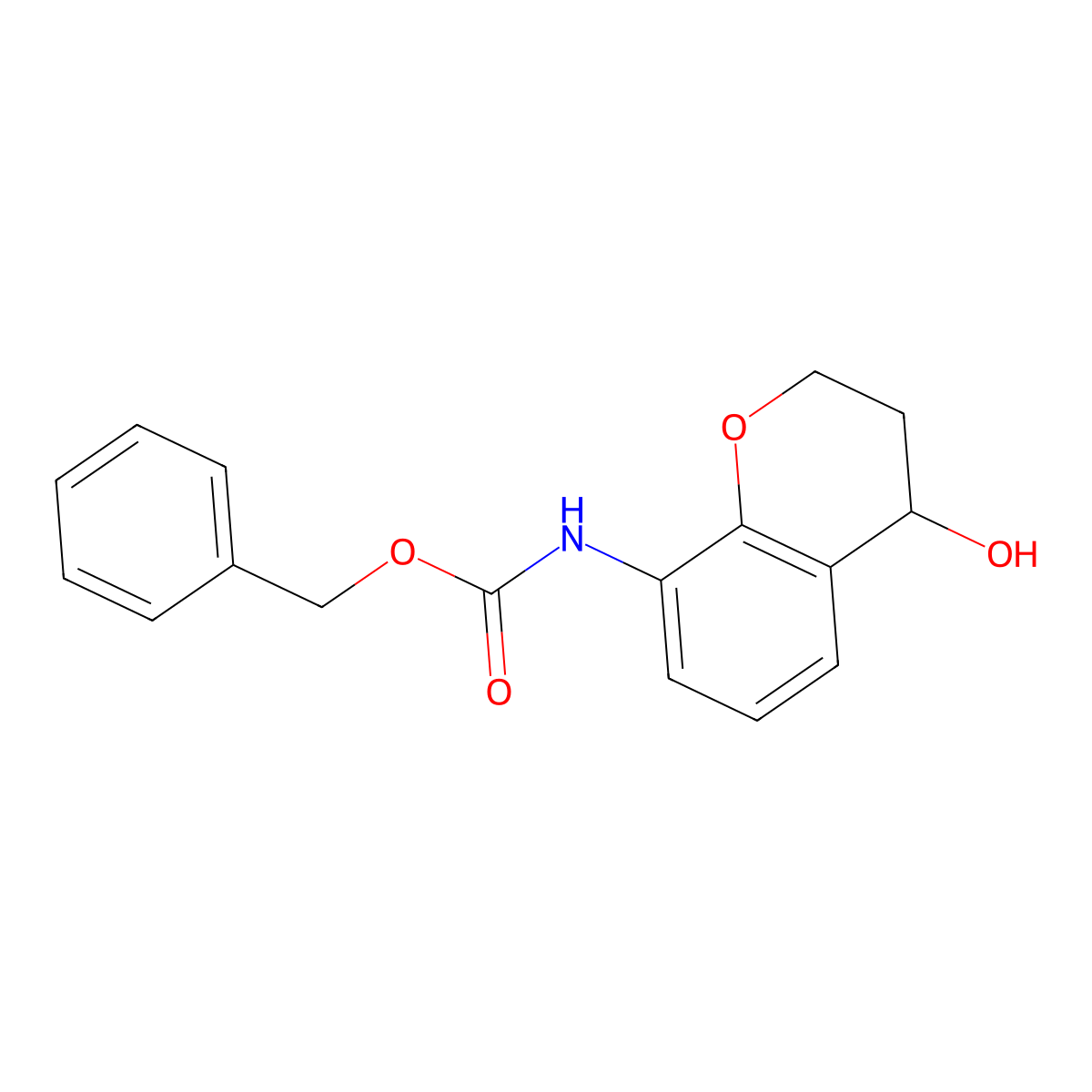 benzyl N-(4-hydroxy-3,4-dihydro-2H-1-benzopyran-8-yl)carbamate molecular structure, CAS 2680898-17-1